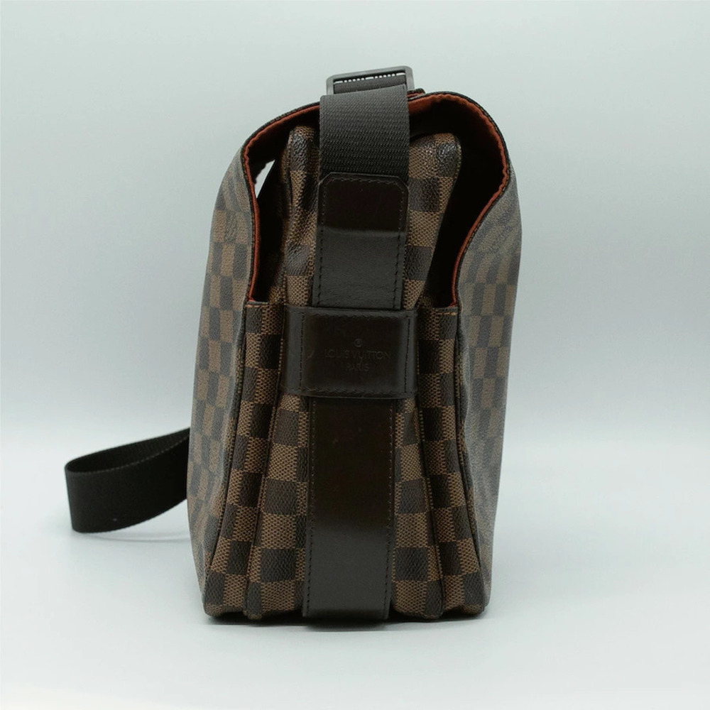 Louis Vuitton Damier Brown Naviglio Canvas Bag Gold Shoulder Brown Gold